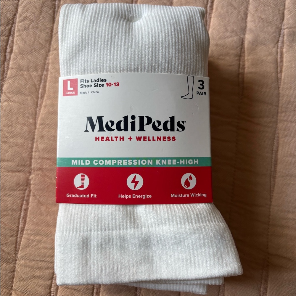 White Compression Knee-High Socks